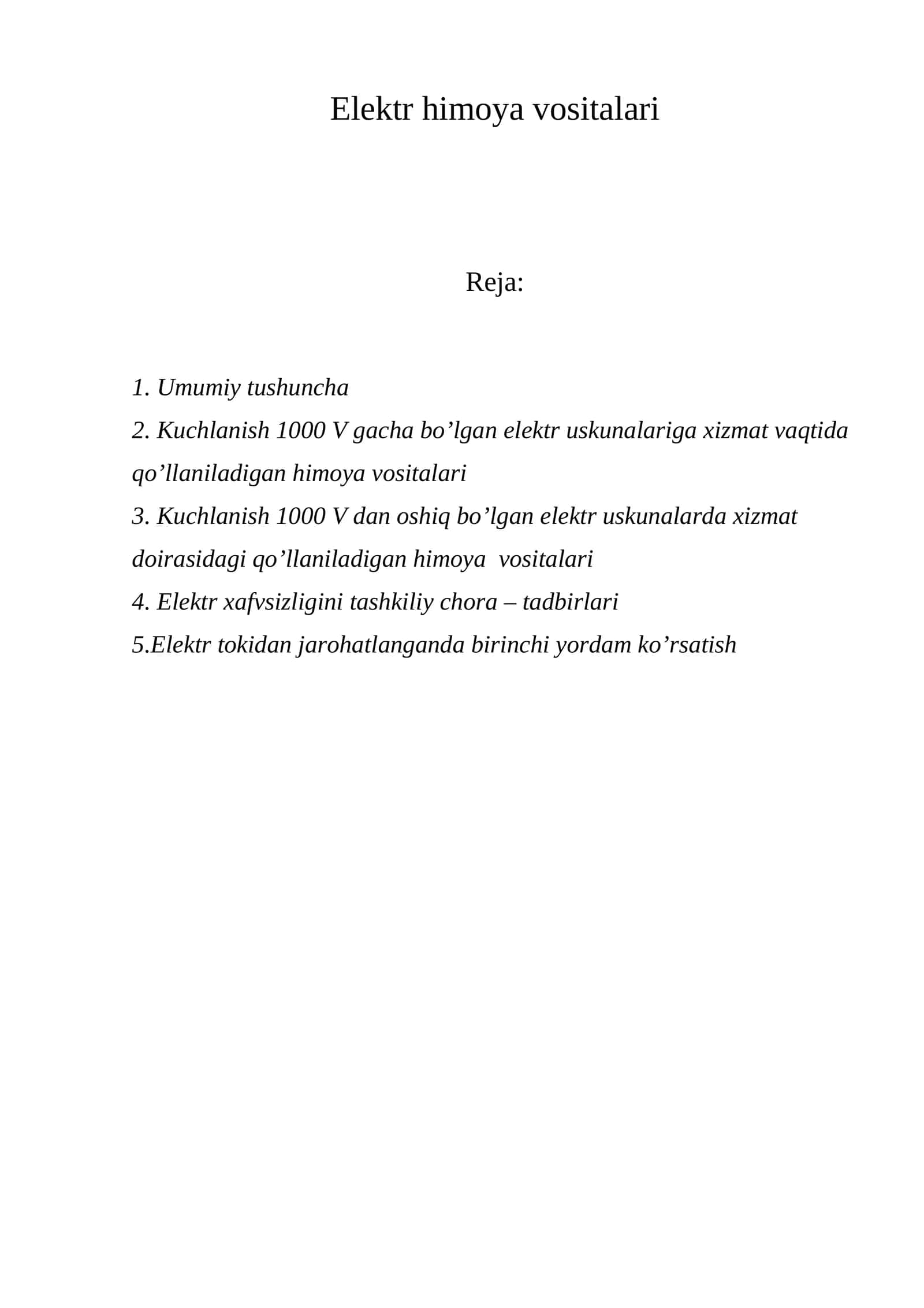 Elektr himoya vositalari 1