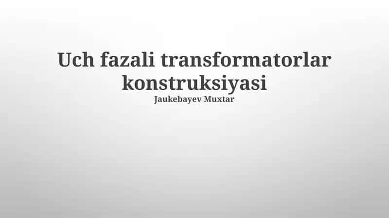 Uch fazali transformatorlar konstruksiyasi 1