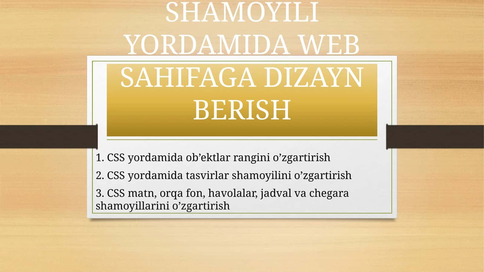 WEB SAHIFANING POG’ONALI SHAMOYILI YORDAMIDA WEB SAHIFAGA DIZAYN BERISH 1