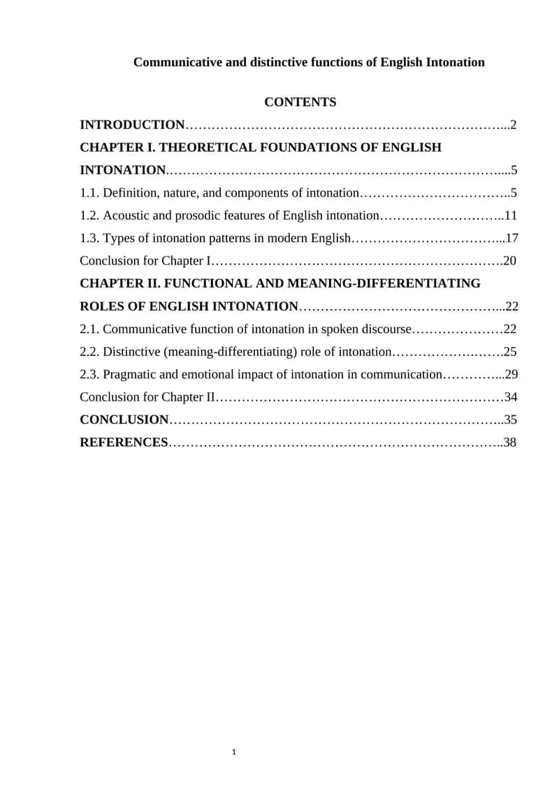 Communicative and distinctive functions of English Intonation 1