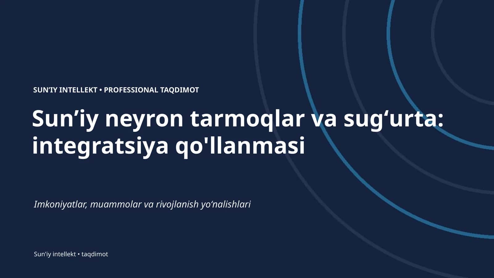 Sunʼiy neyron tarmoqlar va sugʻurta: integratsiya qo'llanmasi 1