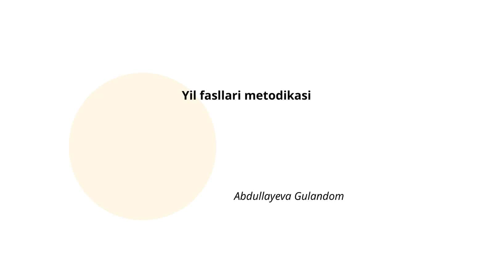 Yil fasllari metodikasi 1