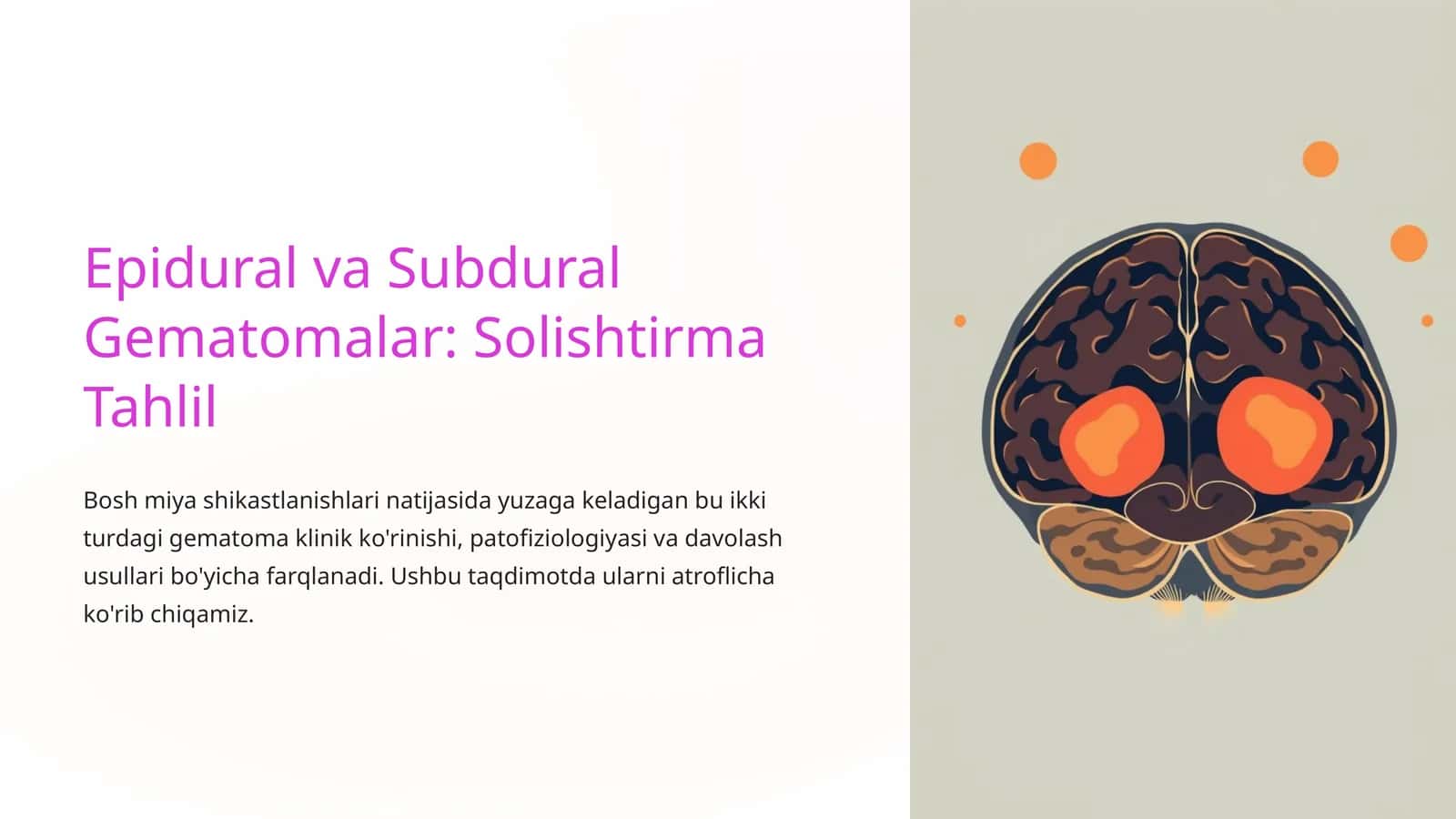 Epidural va Subdural Gematomalar: Solishtirma Tahlil 1