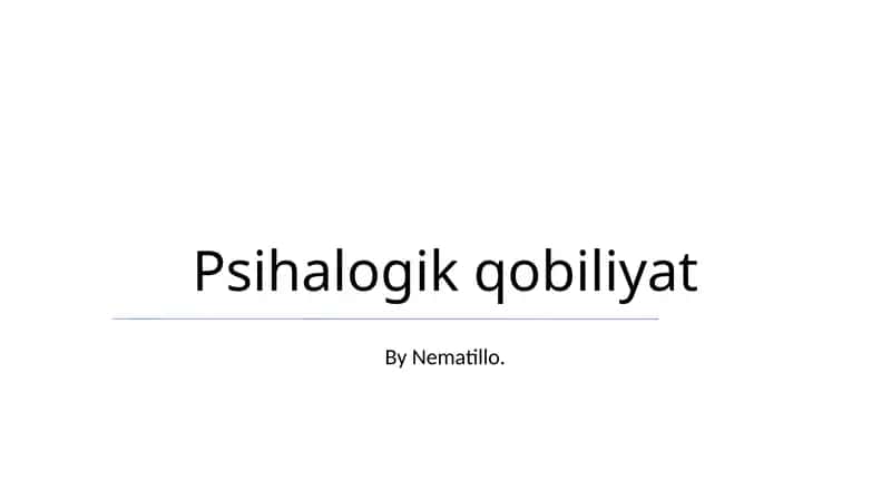 Psixologik qobiliyat 1