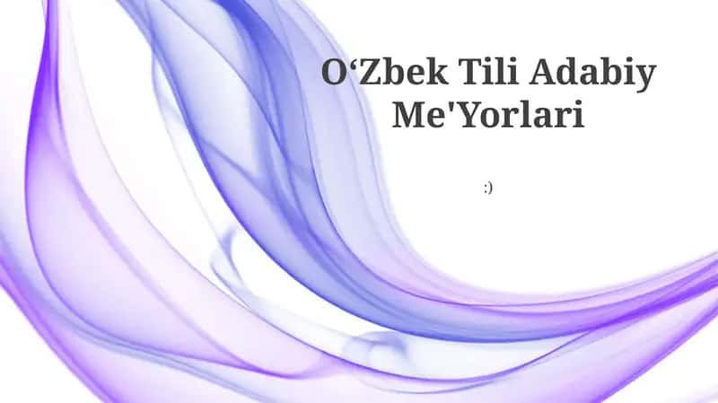 O'zbek Tili Adabiy Me'Yorlari:) 1