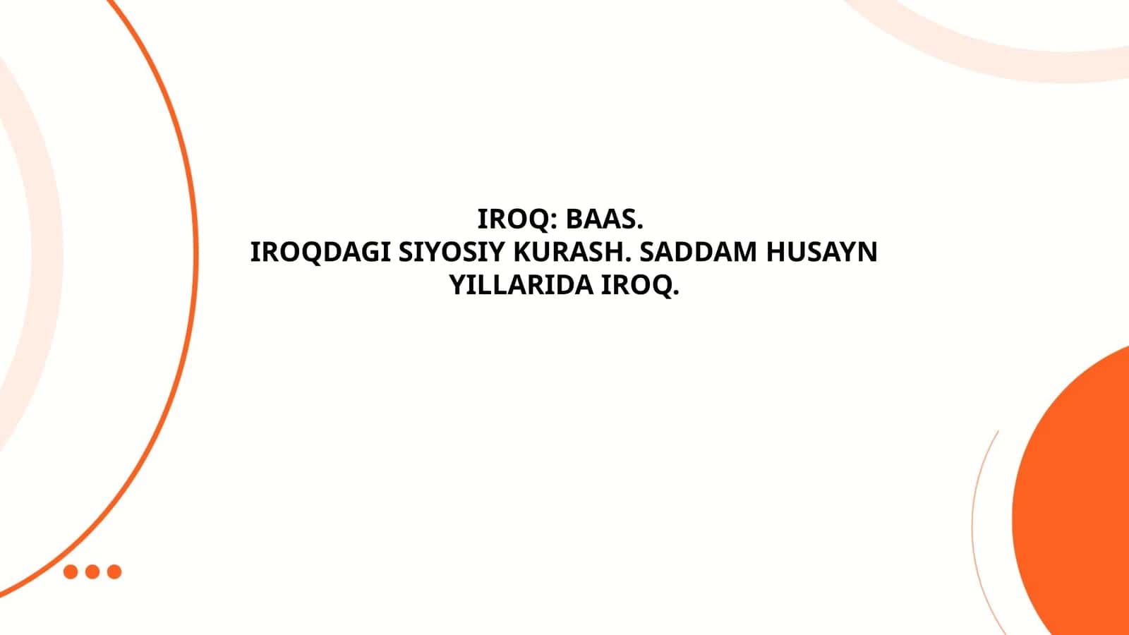 Saddam Husaynning Iroqdagi hokimiyati 1