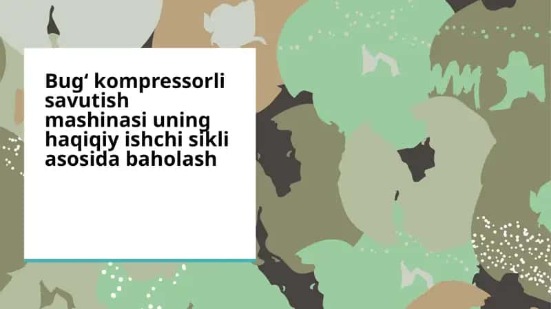 Bugʻ kompressorli savutish mashinasi 1