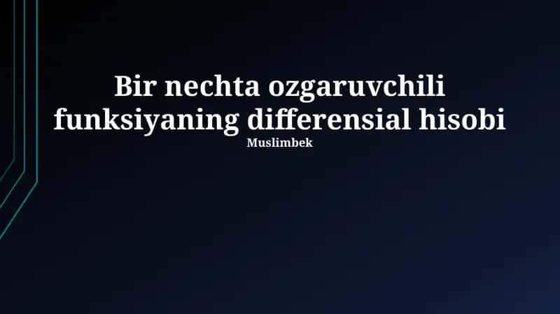 Shartli ekstremumlar 1