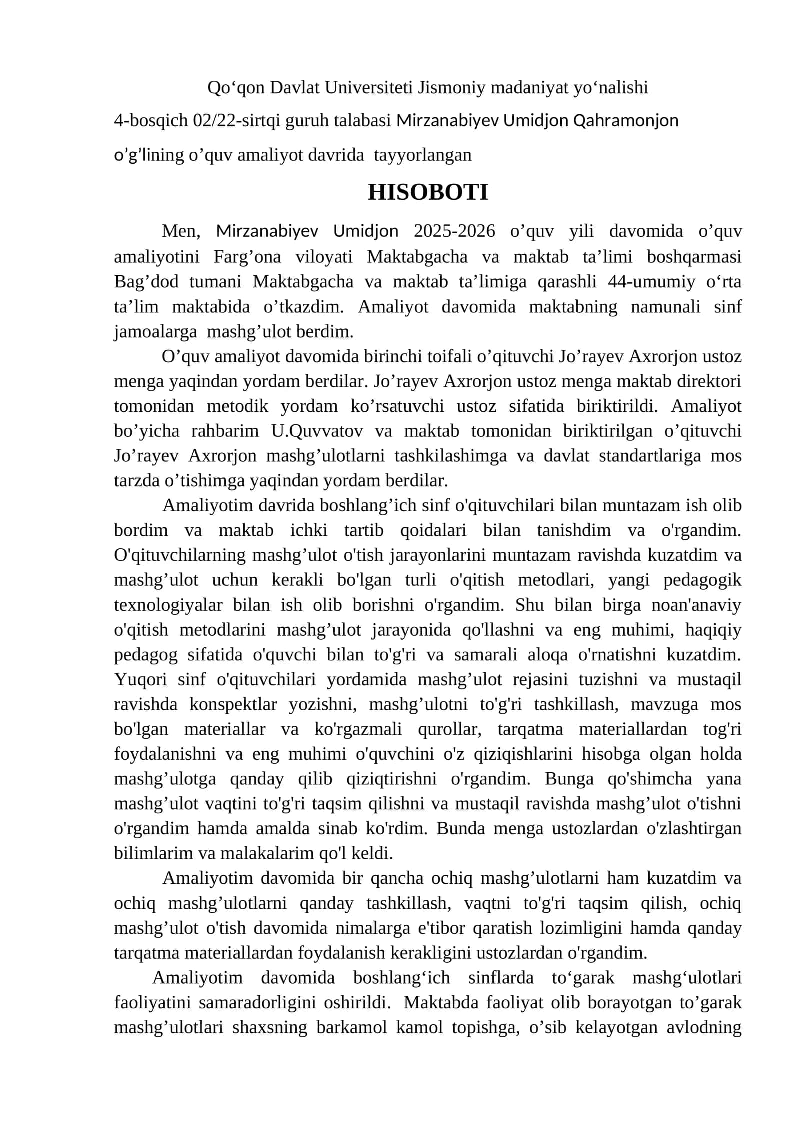 Qoʻqon Davlat Universiteti Jismoniy madaniyat yoʻnalishi 1