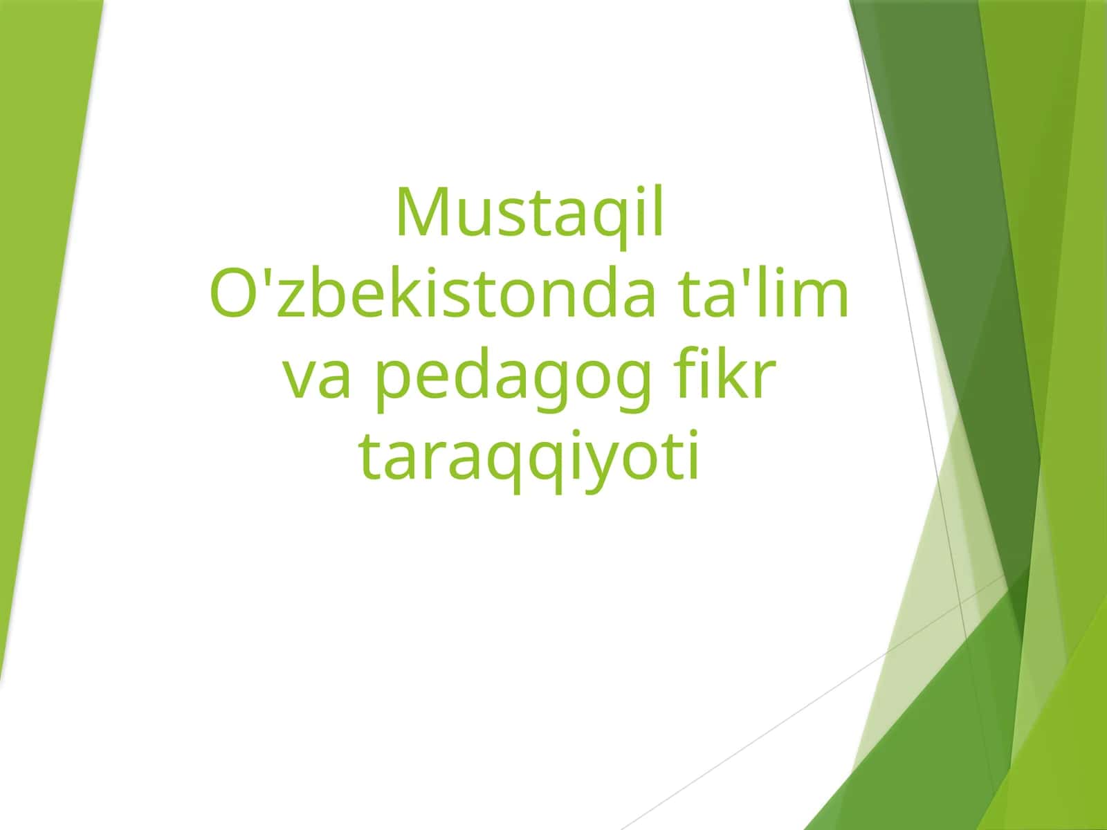 O'zbekiston Ta'lim va Pedagogika Fikri 1