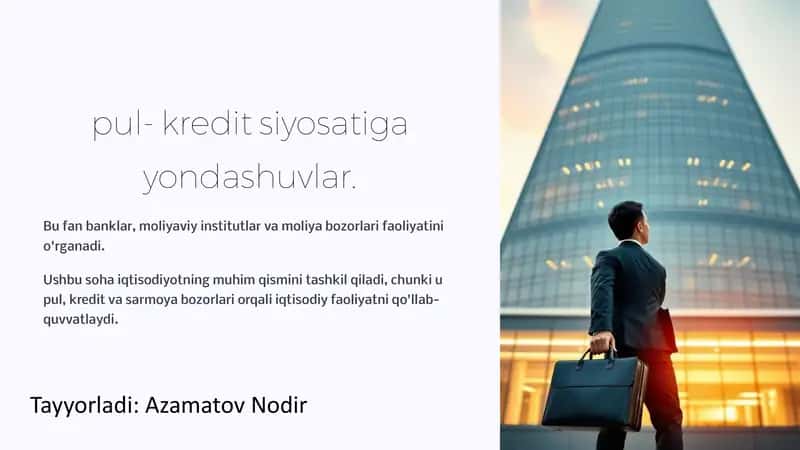 Pul-kredit siyosatining mohiyati 1