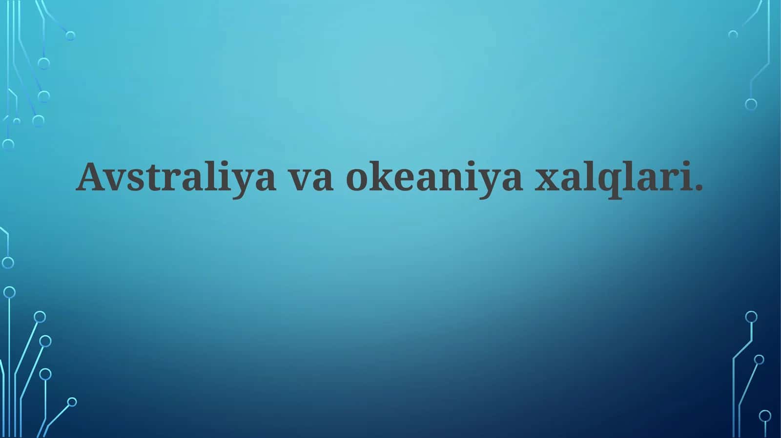 Avstraliya va Okeaniyaning xalqlari 1