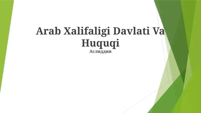 Arab Xalifaligi Davlati Va Huquqi 1