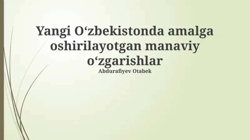 Yangi Oʻzbekistonda diniy erkinlik 1