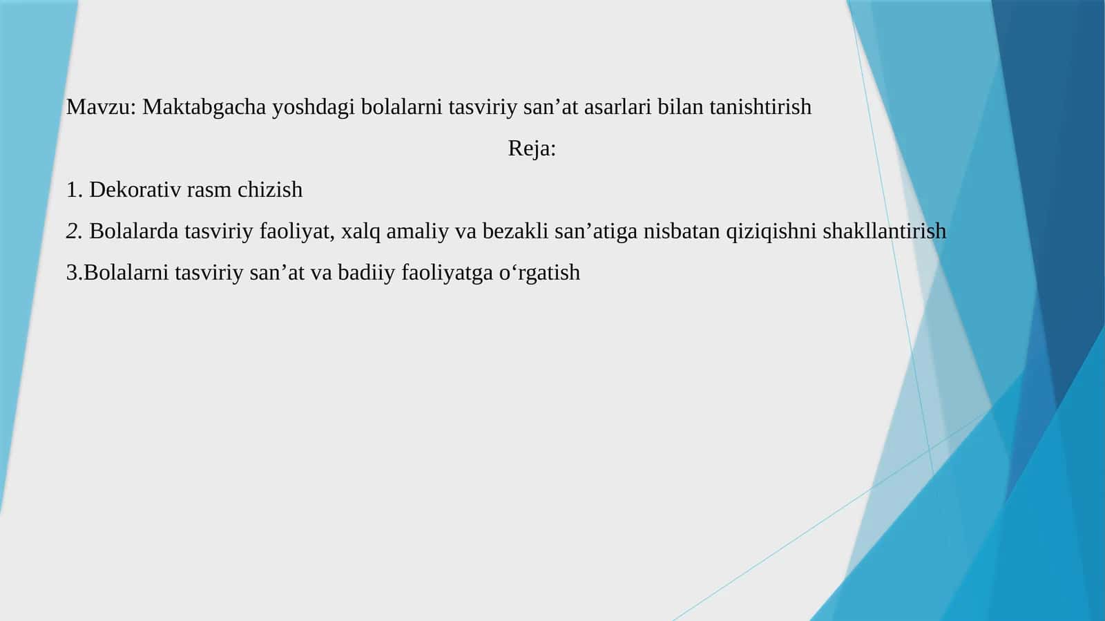 Maktabgacha yoshdagi bolalarni tasviriy san’at asarlari bilan tanishtirish 1