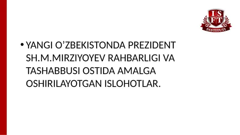 O’zbekiston Respublikasida Prezidentlik lavozimi 1