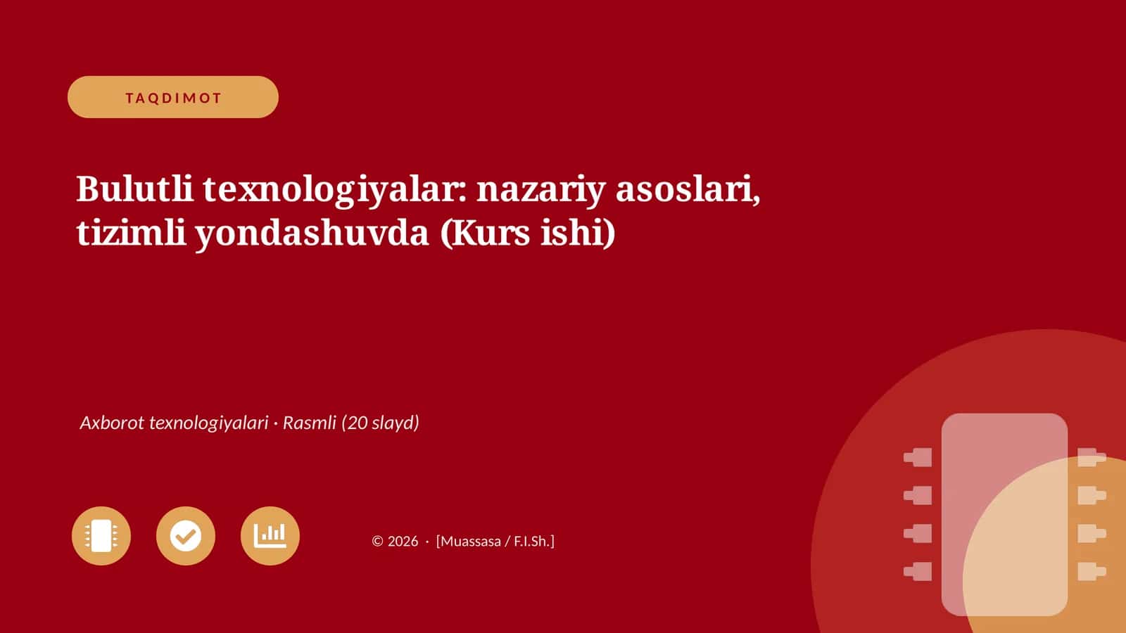 Bulutli texnologiyalar: nazariy asoslari, tizimli yondashuvda (Kurs ishi) 1