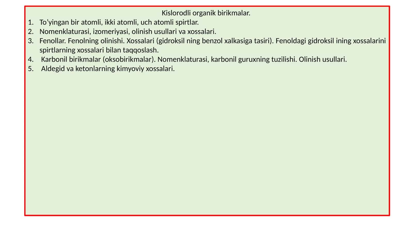 Kislorodli organik birikmalar 1
