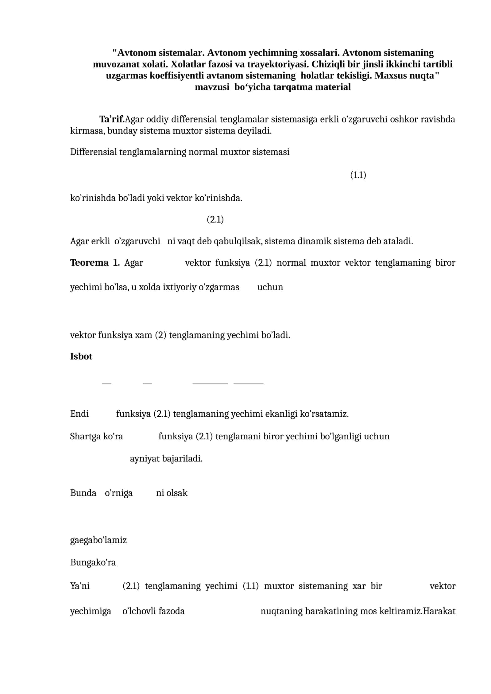 Avtonom sistemalar 1