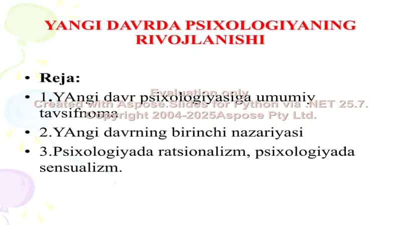 YANGI DAVRDA PSIXOLOGIYANING RIVOJLANISHI 1