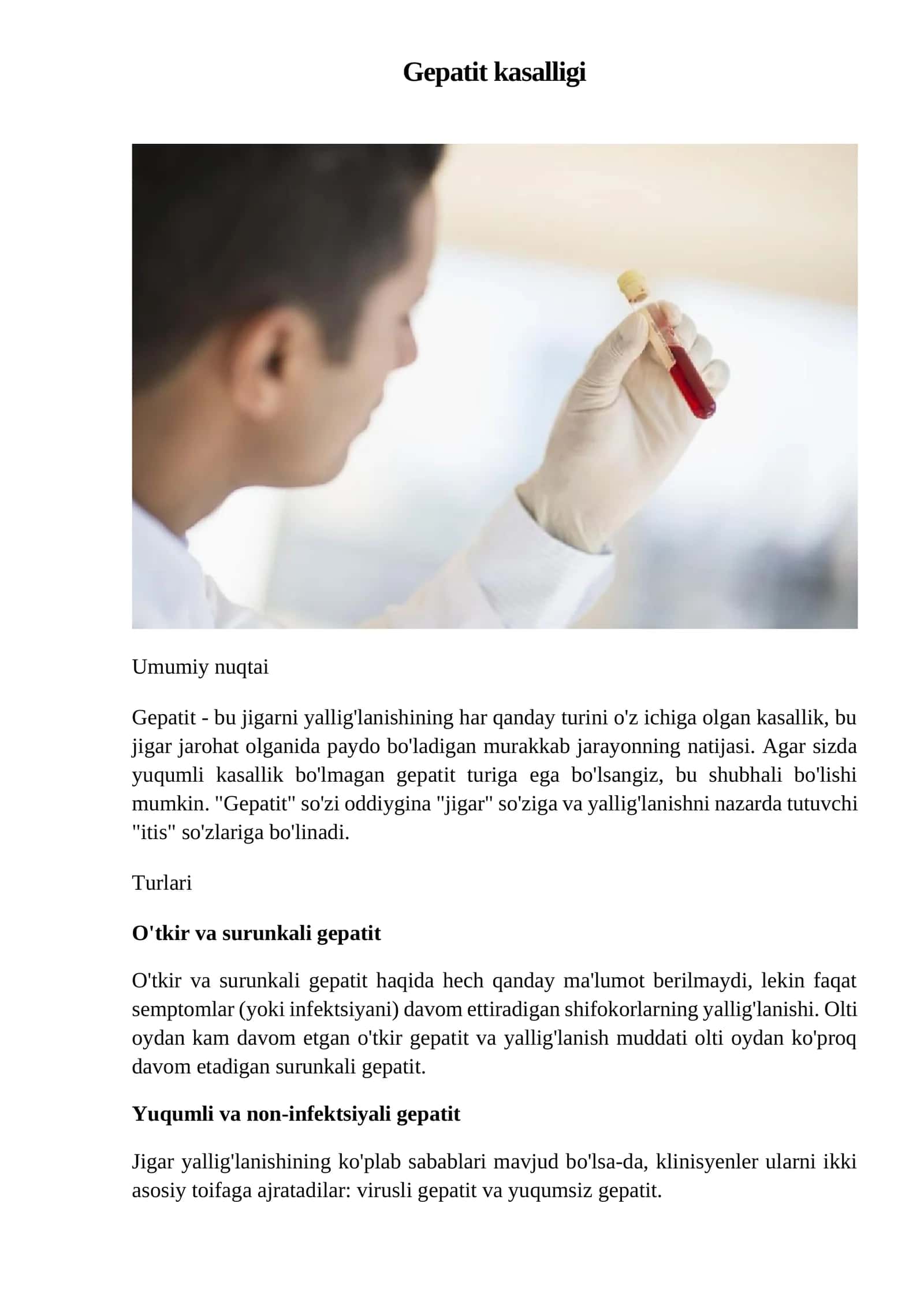 Gepatit kasalligi 1
