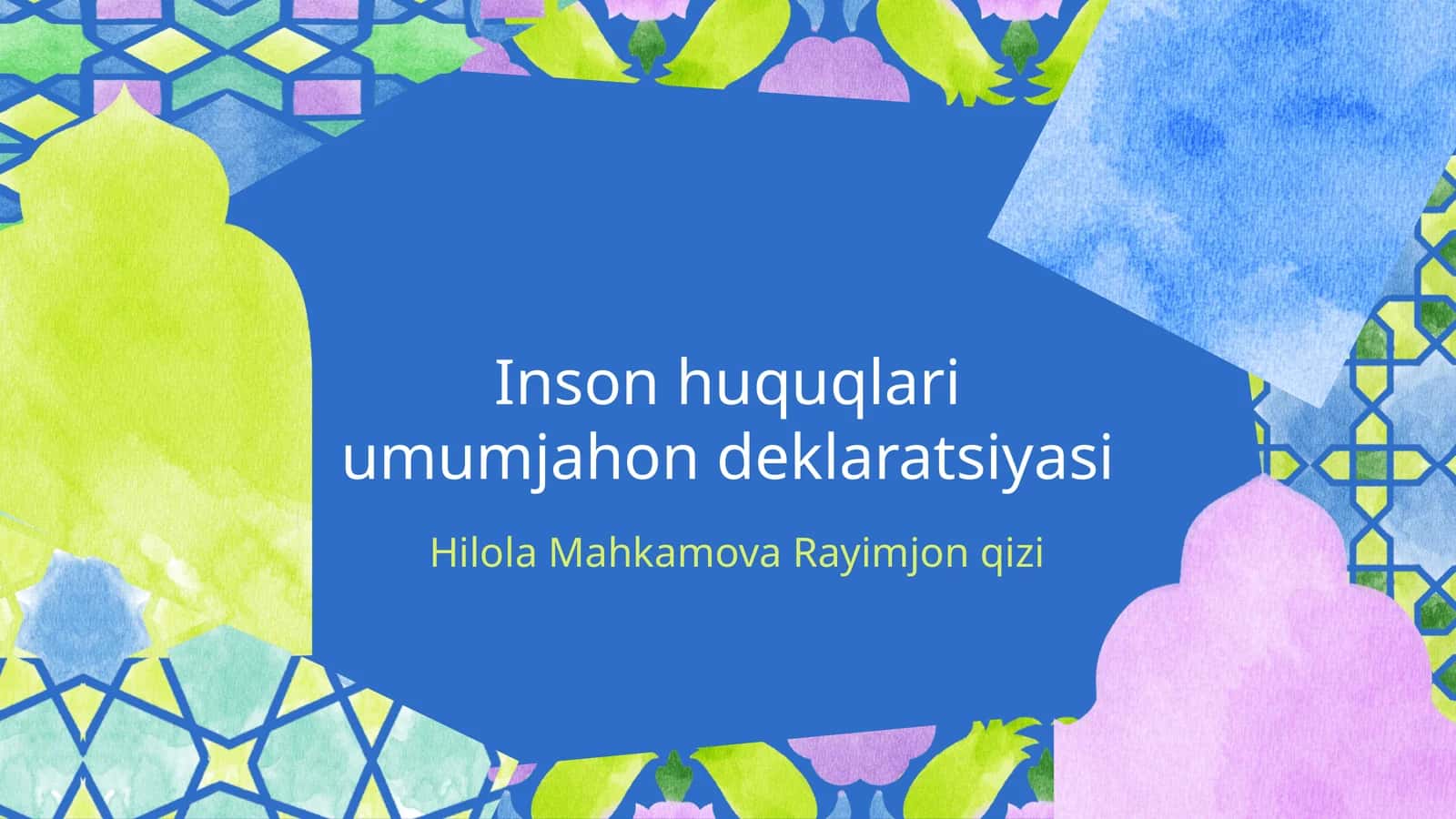 Inson huquqlari umumjahon deklaratsiyasi 1