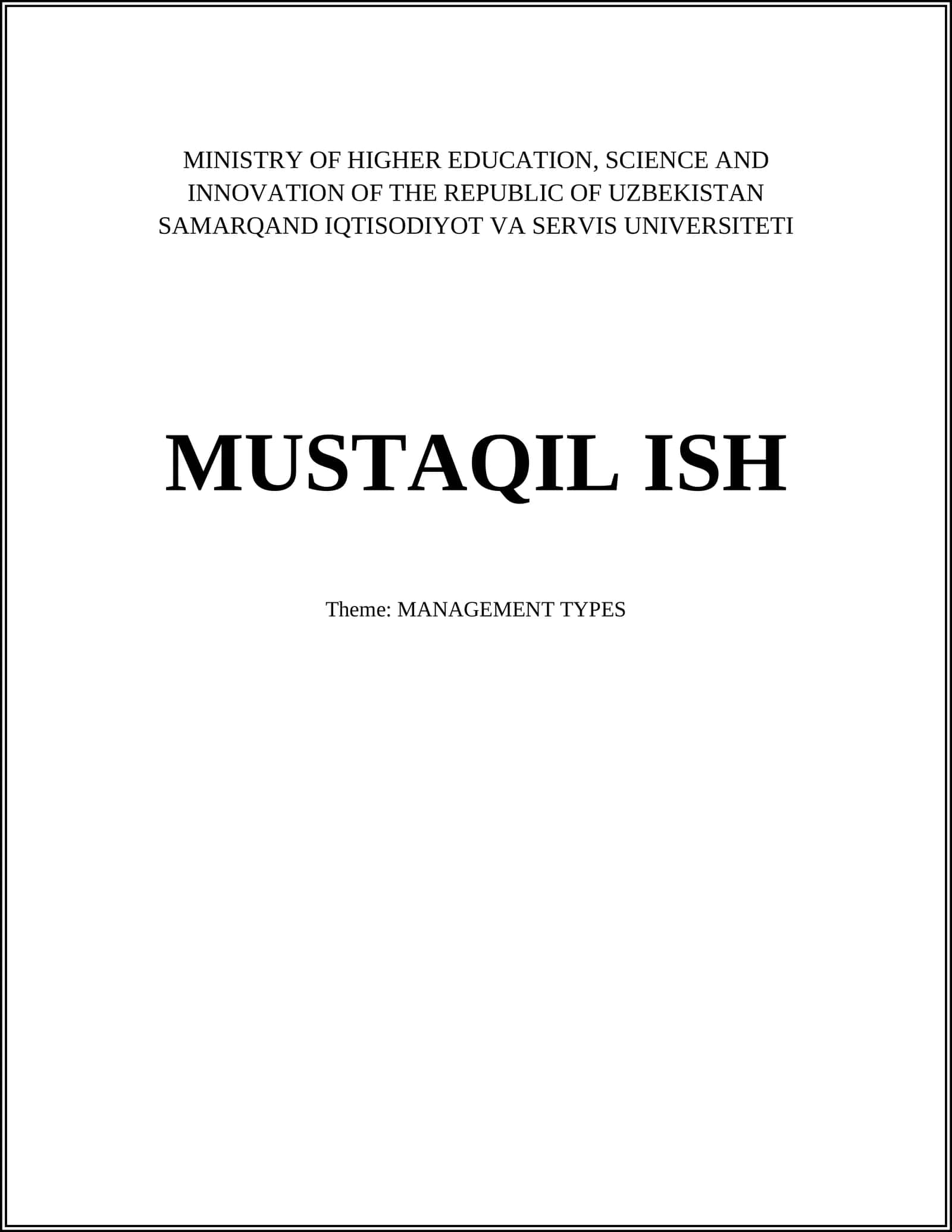MANAGEMENT TYPES 1