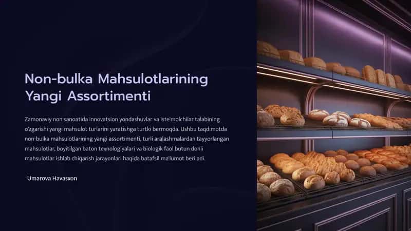 Zamonaviy non sanoati. Innovatsion yondashuvlar va iste'molchilar talabining o'zgarishi 1