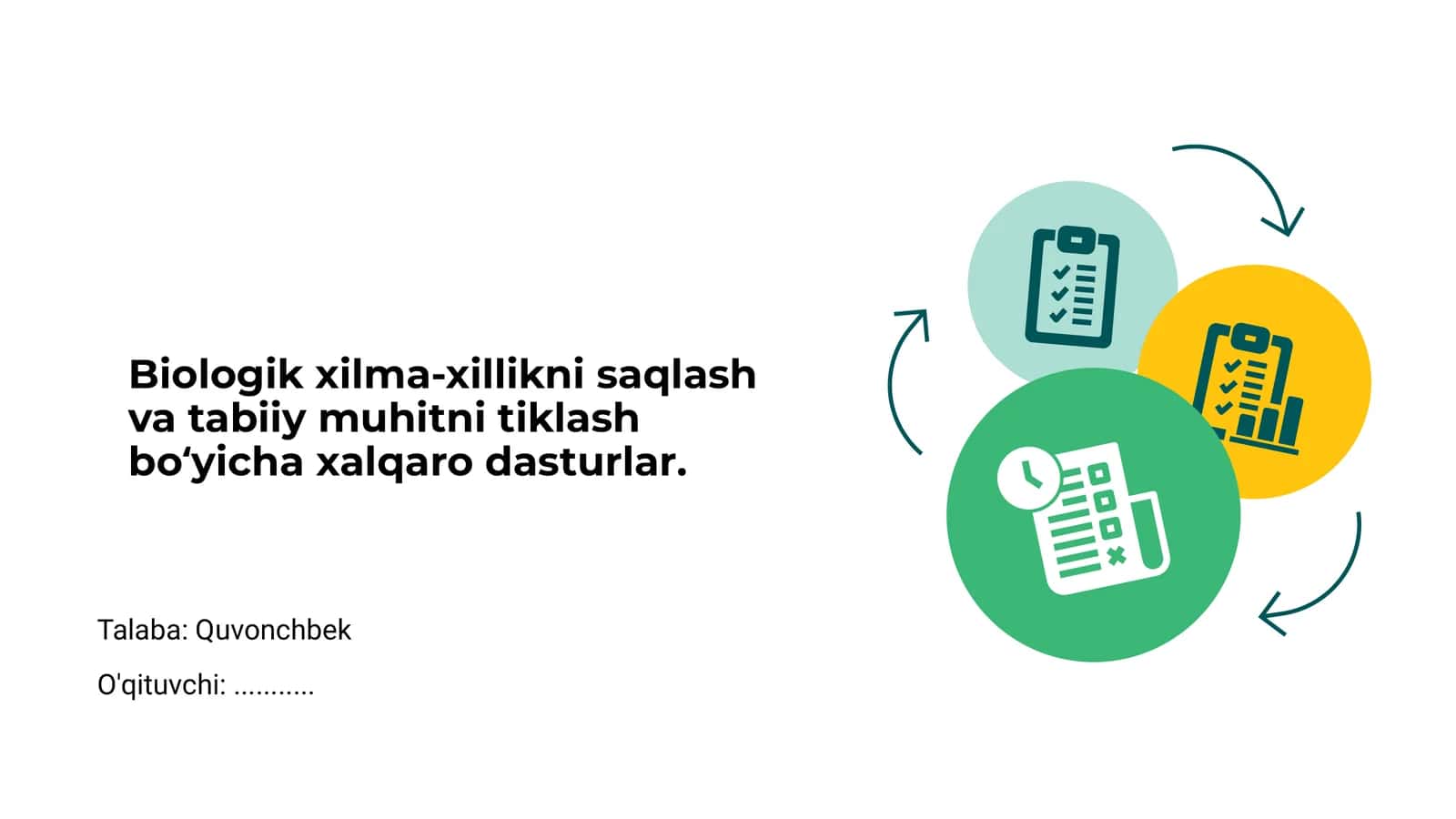 Biologik xilma-xillikni saqlash va tabiiy muhitni tiklash bo‘yicha xalqaro dasturlar 1
