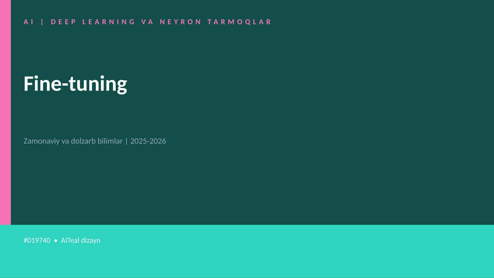 AI | DEEP LEARNING VA NEYRON TARMOQLAR 1