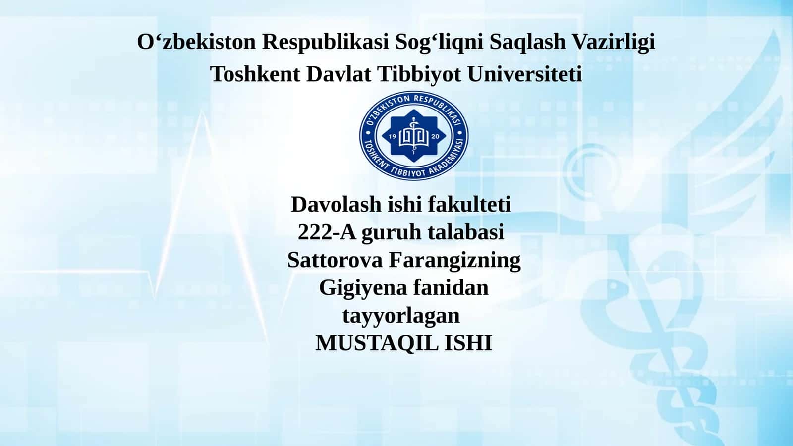 Mahalliy va markazlashgan suv ta'minoti haqida tushuncha, ularning gigiyenik ahamiyati 1