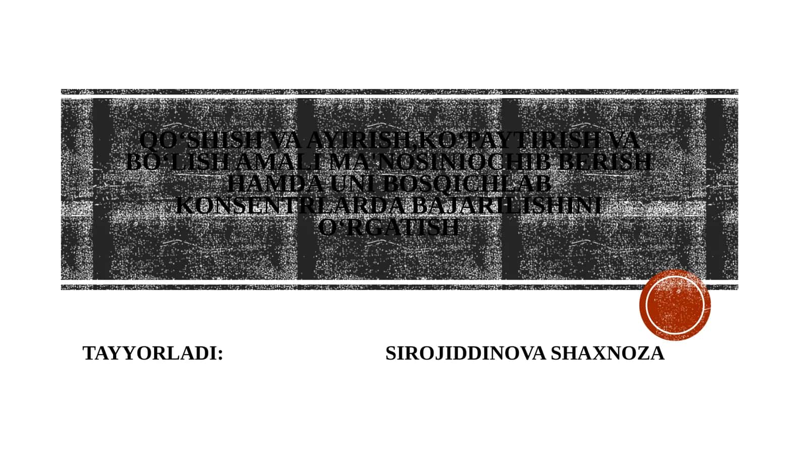Boshlang‘ich ta’limda Arifmetika 1
