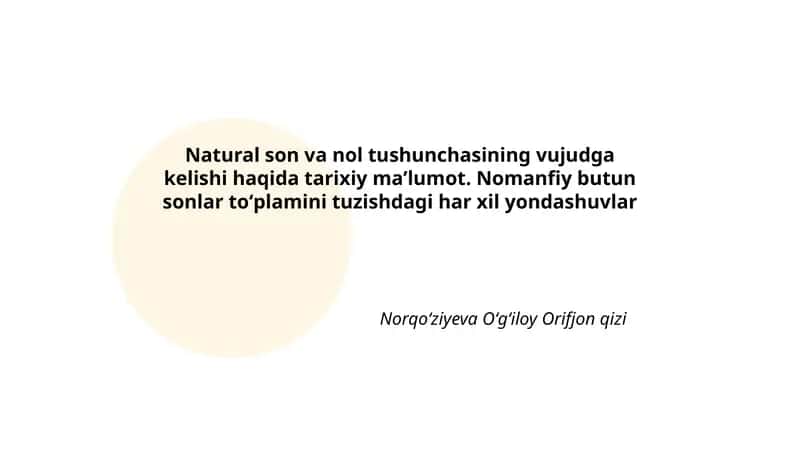 Natural son va nol tushunchasi 1