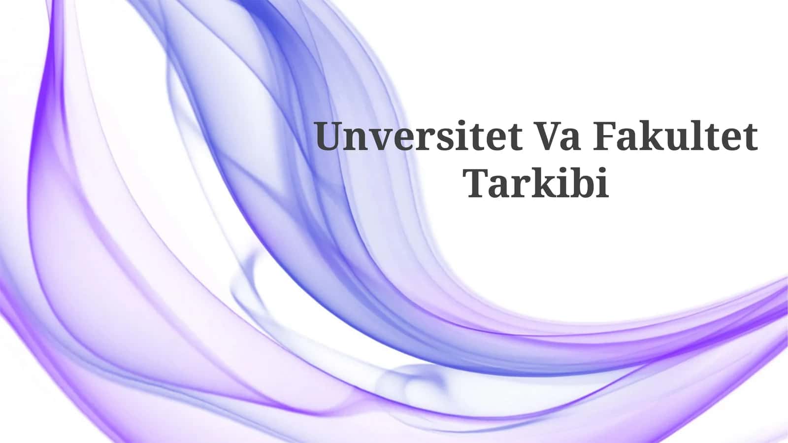 Fakultet Tarkibining Mavzusi 1