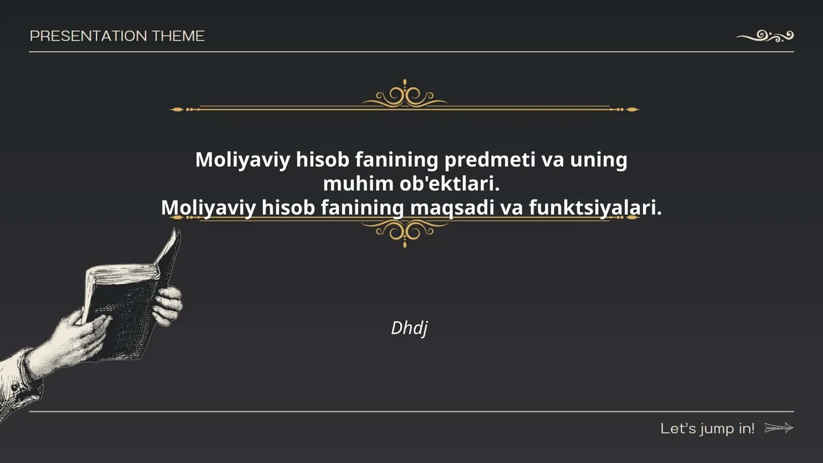 Moliyaviy hisob fanining predmeti va uning muhim ob'ektlari 1