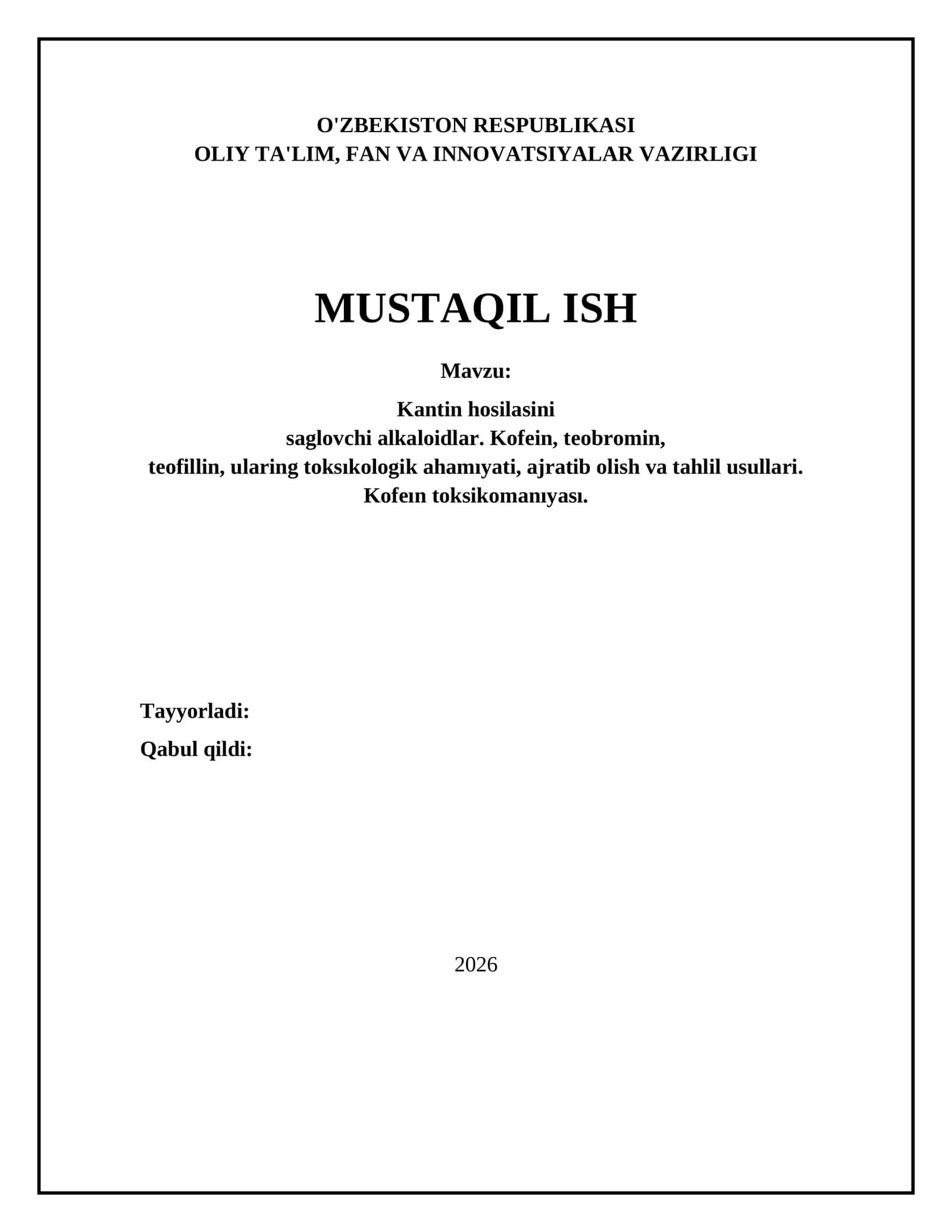 Kantin hosilasini saqlovchi alkaloidlar 1