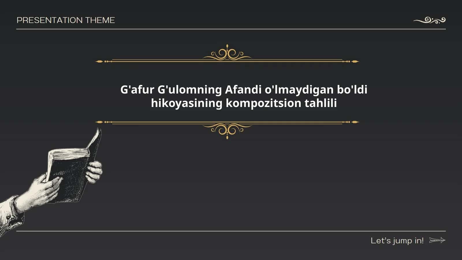 G'afur G'ulomning ''Afandi o'lmaydigan bo'ldi'' hikoyasining kompozitsion tahlili 1