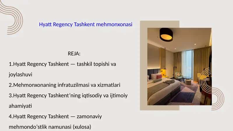 Hyatt Regency Tashkent mehmonxonasi 1