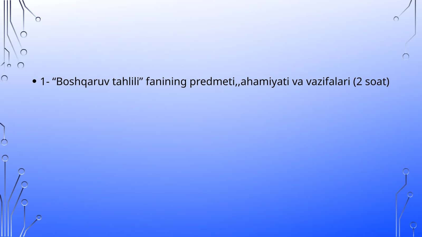 Boshqaruv tahlili fanining predmeti 1