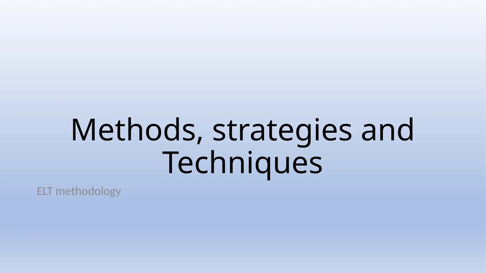 ELT methodology 1