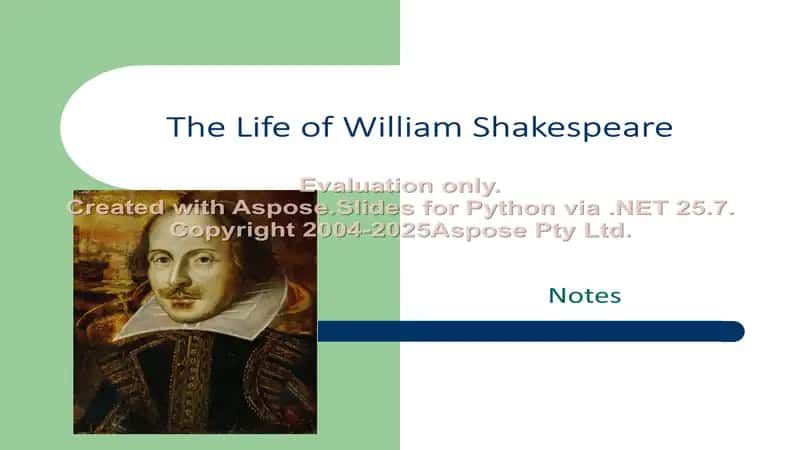 The Life of William Shakespeare 1