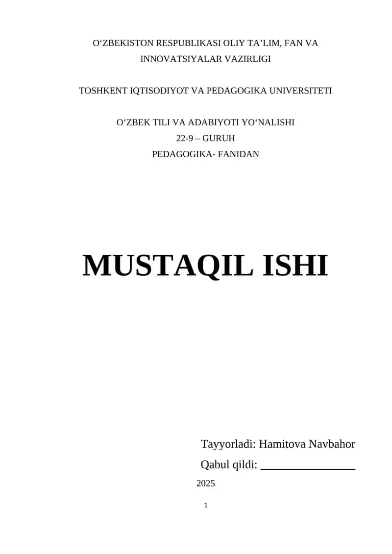 O‘zbekiston Respublikasining “Ta’lim to’g’risida”gi Qonuni 1