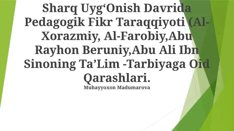 Sharq UygʻOnish Davrida Pedagogik Fikr Taraqqiyoti 1