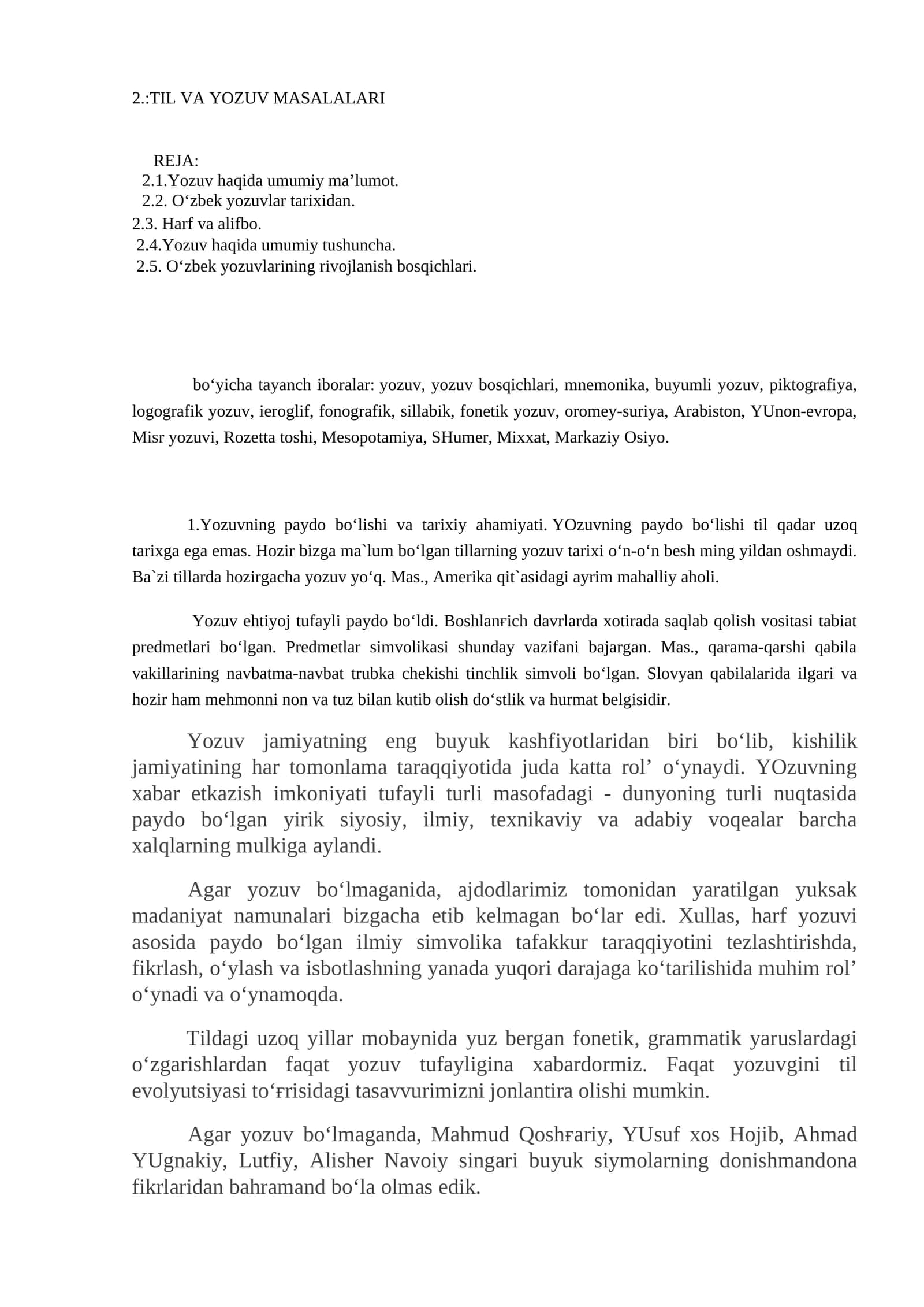 TIL VA YOZUV MASALALARI 1