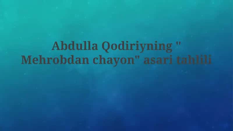Mehrobdanchayon asaritahlili 1