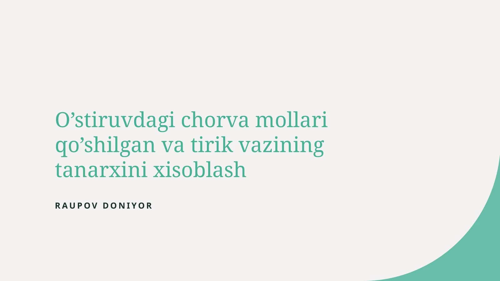 Tannarx kalkulyatsiyasi 1