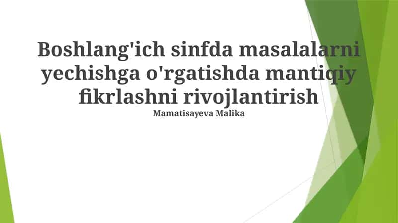 Ta'lim jarayonida mantiqiy fikrlashni qo'llash 1
