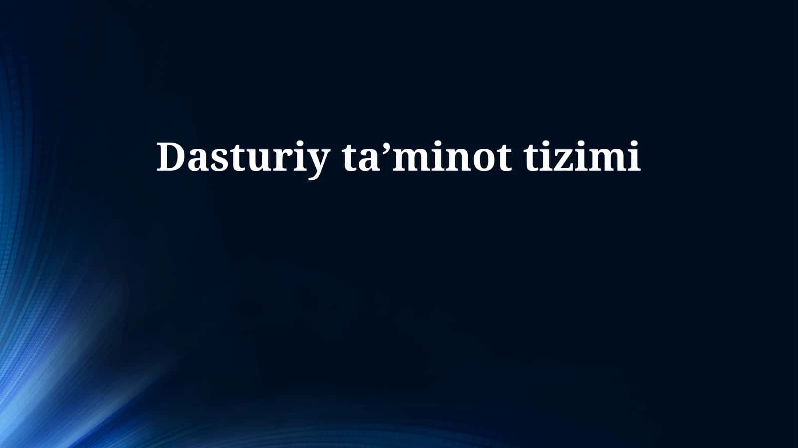 Dasturiy taʼminot tizimi 1
