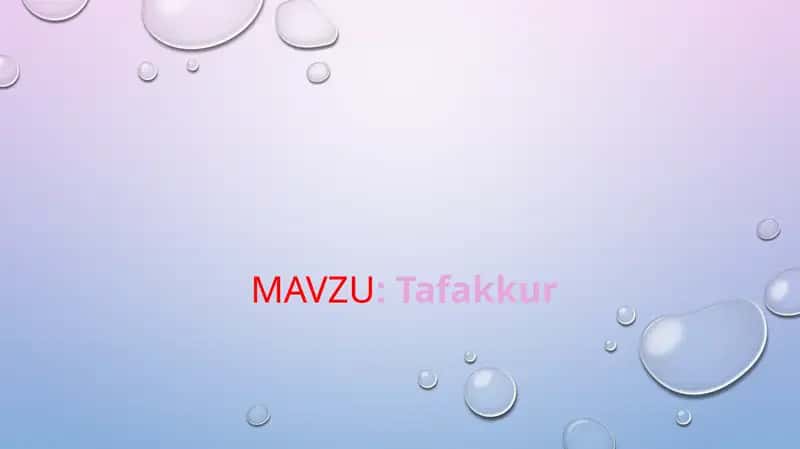 Tafakkur 1