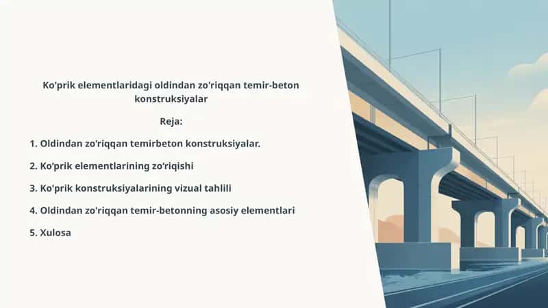 Ko'prik elementlaridagi oldindan zo'riqqan temir-beton konstruksiyalar 1